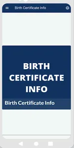 Birth Certificate Info screenshot 1