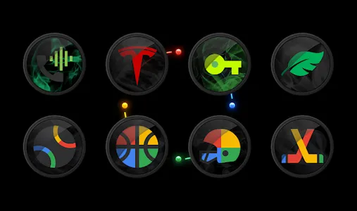 Black Smoke Rings Icon Pack screenshot 2