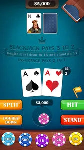 Blackjack 21: casino card game screenshot 1