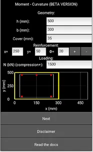 Moment Curvature Rectangular screenshot 0