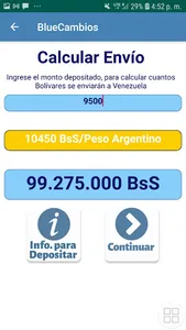 Bluecambios Remesas y Cambios screenshot 2
