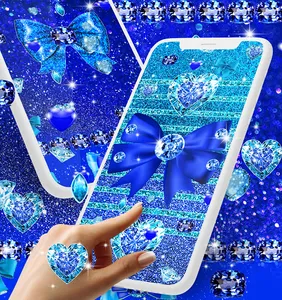 Blue glitter diamond wallpaper screenshot 10