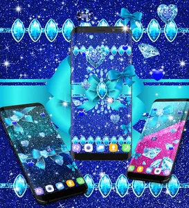 Blue glitter diamond wallpaper screenshot 12