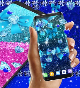 Blue glitter diamond wallpaper screenshot 14