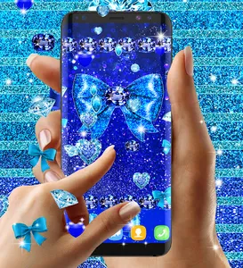 Blue glitter diamond wallpaper screenshot 15