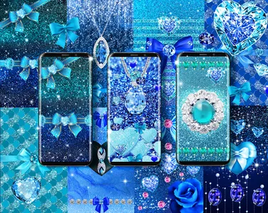 Blue glitter diamond wallpaper screenshot 16