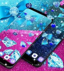 Blue glitter diamond wallpaper screenshot 19