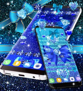 Blue glitter diamond wallpaper screenshot 21