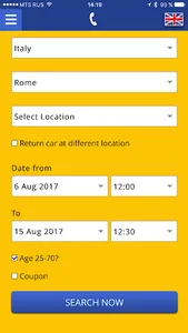 Bookingcar – car hire app screenshot 1