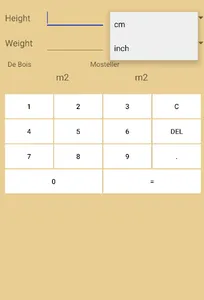 BSA(Body Surface Area) calcula screenshot 0