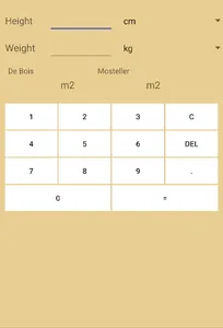 BSA(Body Surface Area) calcula screenshot 1