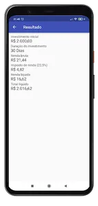 Calculadora Rendimento CDI CDB screenshot 2