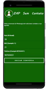 Mensagens sem gravar Contato screenshot 1