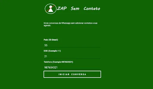 Mensagens sem gravar Contato screenshot 2