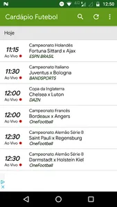 Cardápio Futebol screenshot 0