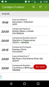 Cardápio Futebol screenshot 1