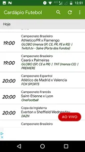 Cardápio Futebol screenshot 2