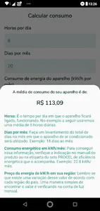 Calculadora de Consumo e BTU screenshot 4