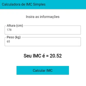 IMC Calculadora Simples screenshot 1
