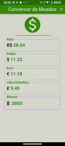 Conversor de moedas screenshot 2