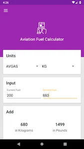 Knapp Aviation Fuel Calculator screenshot 0