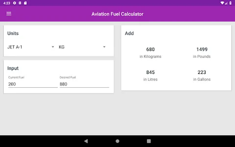Knapp Aviation Fuel Calculator screenshot 10
