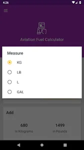 Knapp Aviation Fuel Calculator screenshot 2