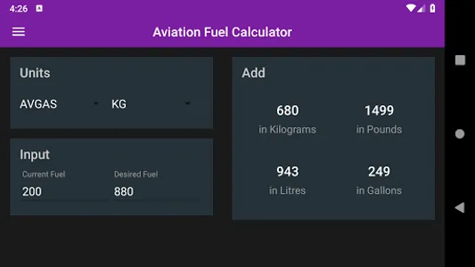 Knapp Aviation Fuel Calculator screenshot 6