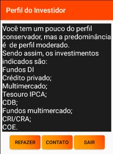 Perfil do investidor screenshot 1