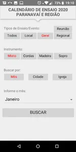 AGENDA DE ENSAIO 2020 - PARANA screenshot 2