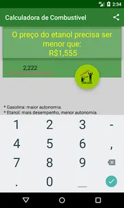 Calculadora de Combustível - E screenshot 1