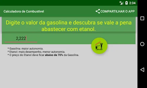 Calculadora de Combustível - E screenshot 2
