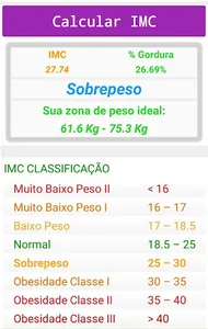 IMC - Peso Ideal - % Gorgura screenshot 1