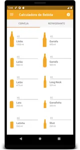 Calculadora de Bebida Cerveja screenshot 1
