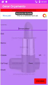 Orçamento Cosméticos screenshot 3