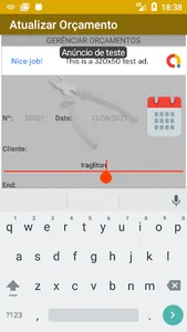 Orçamento Eletricista screenshot 0