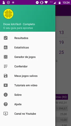 Dicas lotofácil - Completo screenshot 0