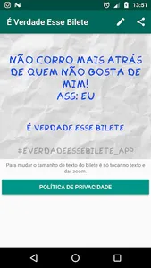 É VERDADE ESSE BILETE APP screenshot 0