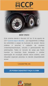 Cadastro de Carga Pesada Jacar screenshot 0
