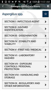 Pathogen Safety Data Sheets screenshot 1