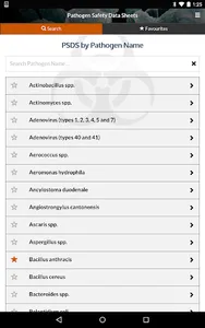 Pathogen Safety Data Sheets screenshot 5