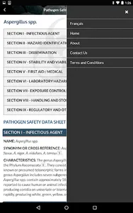 Pathogen Safety Data Sheets screenshot 9