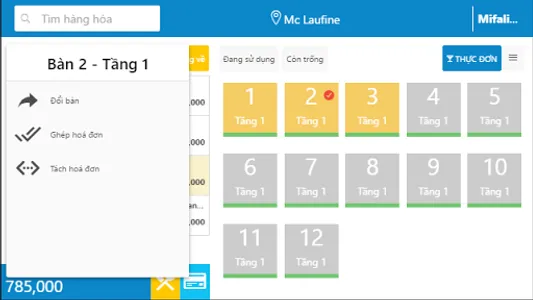 Phần mềm bán cà phê, nhà hàng screenshot 2