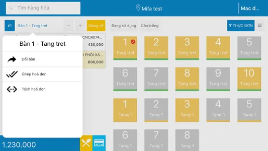 Phần mềm bán cà phê, nhà hàng screenshot 3