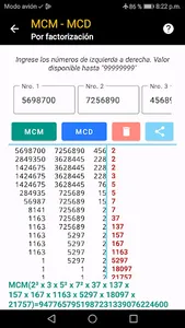 Calculator MCM-MCD LCM-GCD screenshot 2