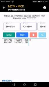Calculator MCM-MCD LCM-GCD screenshot 4