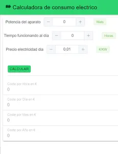 Calculadora consumo electrico screenshot 1