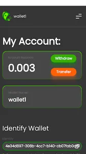 DCP online wallet screenshot 1