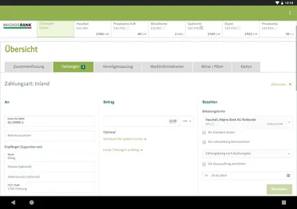 Migros Bank E-Banking Tablet screenshot 3