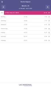 UNIpersonal WebTime screenshot 2